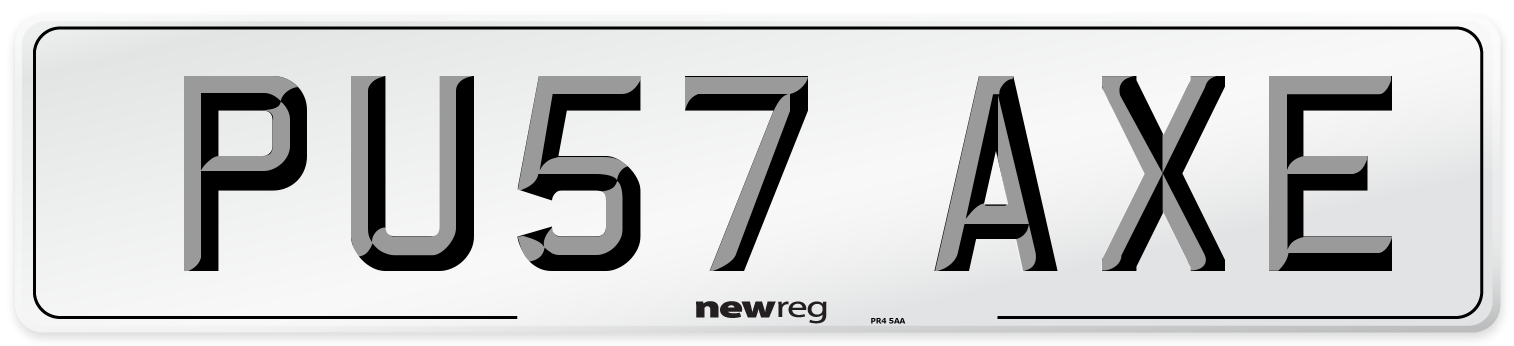 PU57 AXE Number Plate from New Reg